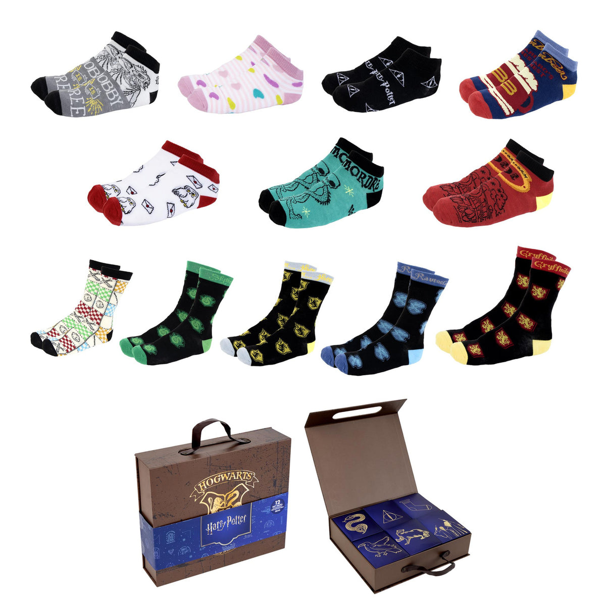 Image produit Harry Potter - Set de 12 paires de chaussettes dans une valise cadeau