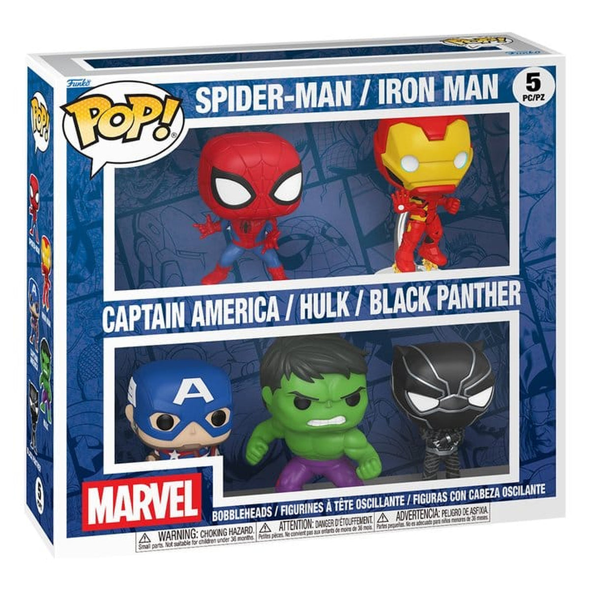 Image produit Marvel – lot de 5 figurines POP! en vinyle Black Friday 9 cm