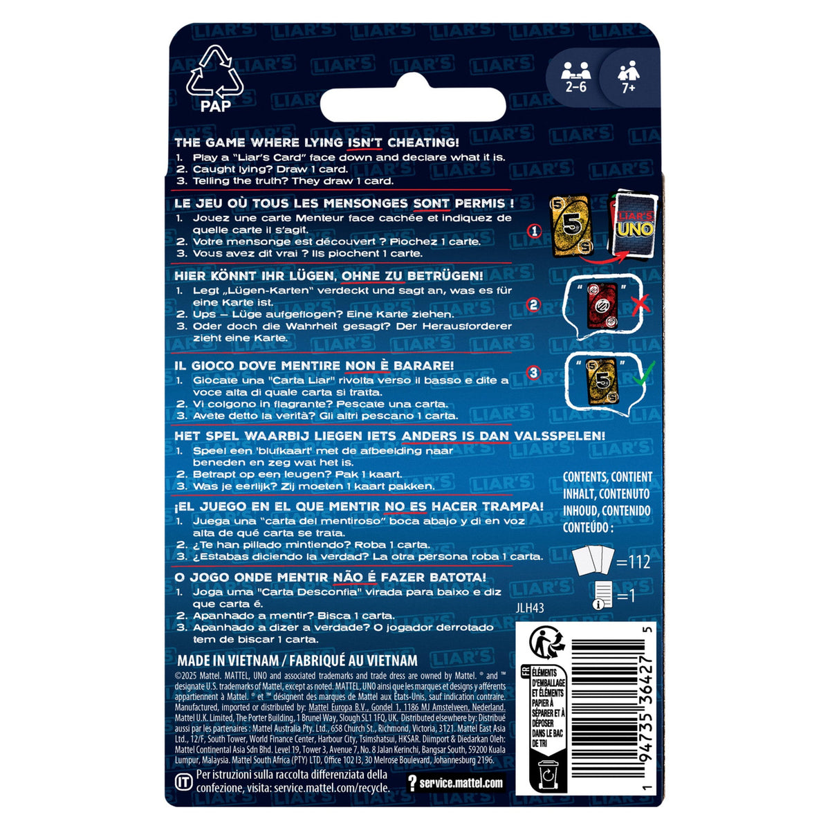 Produktbild Liar's UNO Kartenspiel