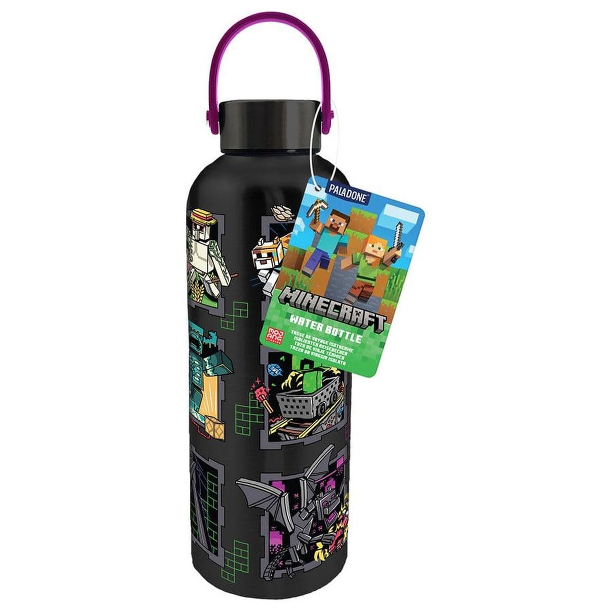 Produktbild Minecraft Maskottchen Metall Trinkflasche mit Trageschlaufe