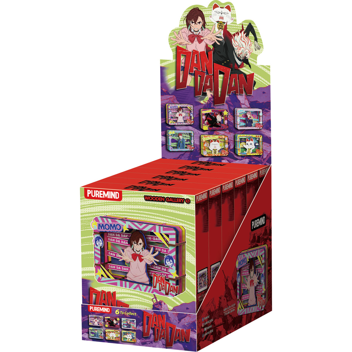 Image produit Dandadan - Présentoir de 6 mini tableaux en bois mystère Signal Intrusion