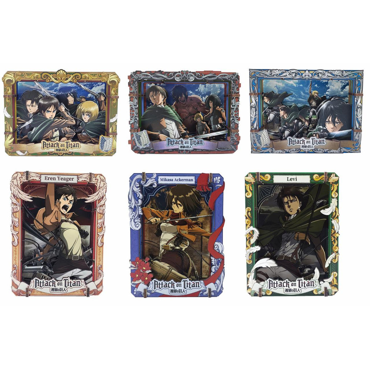 Image produit Attack on Titan - Showdown Scenes Wooden Gallery 3D Mystery Tableau en bois Présentoir de 6